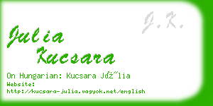 julia kucsara business card